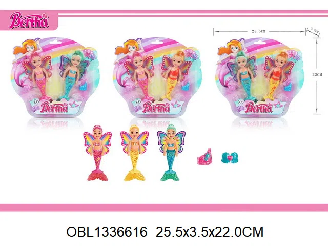 2身庄5寸实身美人鱼芭芘加配件 3款混装_OBL1336616