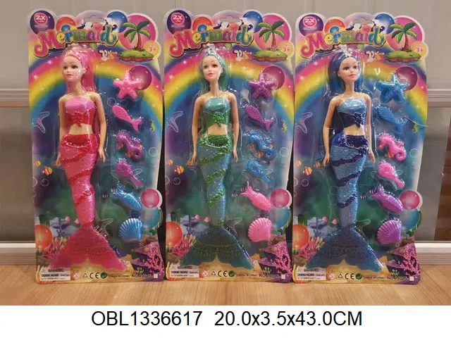 14寸实身美人鱼芭芘套装 3色混装_OBL1336617