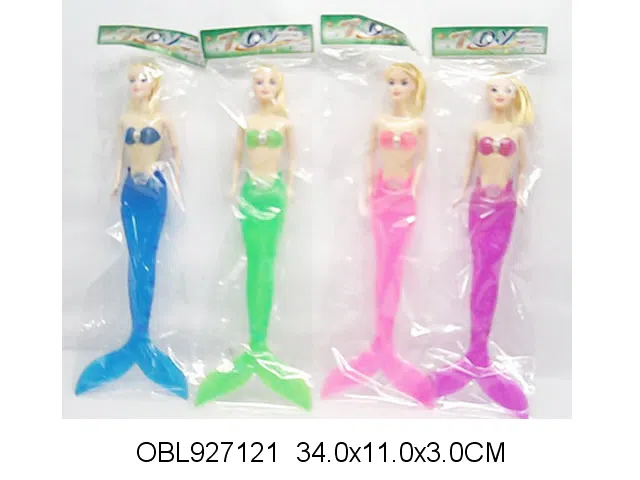 11寸实身美人鱼芭芘带灯光 包电 4色混装_OBL927121
