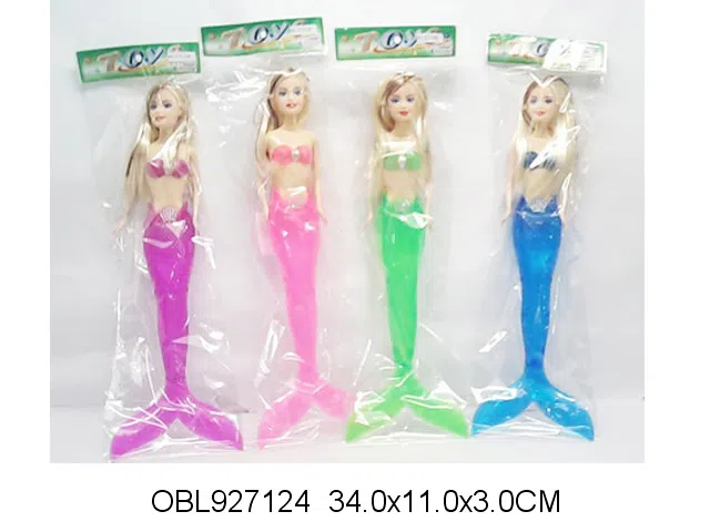 11寸实身美人鱼芭芘带灯光 包电 4色混装_OBL927124