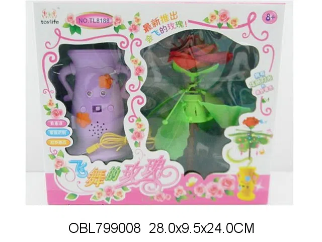 遥控玫瑰花飞行器带灯光音乐配USB线 无包电_OBL799008