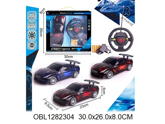 四通方向盘遥控车配充电器 车身4*AA包电  遥控器2*AA无包电  27频率  3色混装_OBL1282304