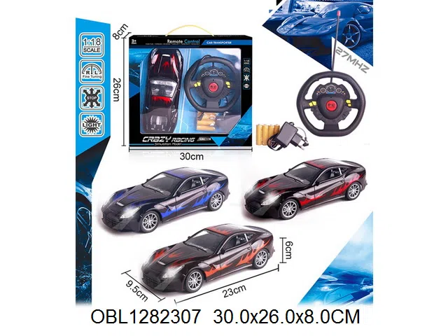 四通方向盘遥控车带灯光配充电器 车身4*AA包电  遥控器2*AA无包电  27频率  3色混装_OBL1282307