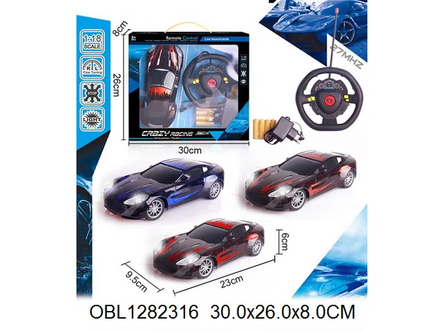 四通方向盘遥控车带灯光配充电器 车身4*AA包电  遥控器2*AA无包电  27频率  3色混装_OBL1282316