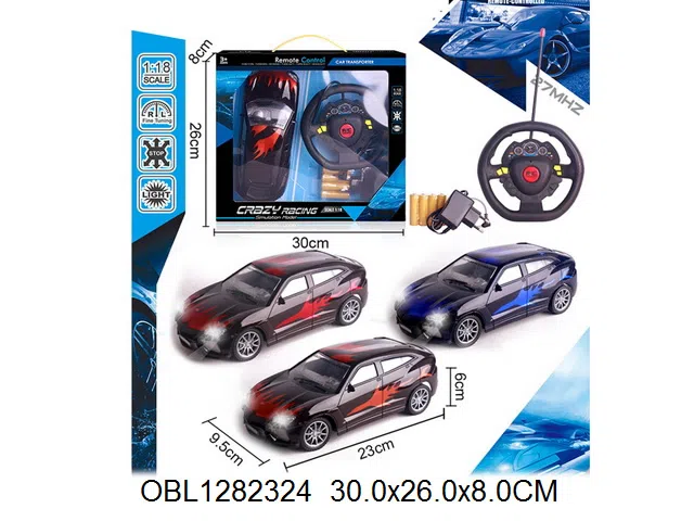 四通方向盘遥控车带灯光配充电器 车身4*AA包电  遥控器2*AA无包电  27频率  3色混装_OBL1282324