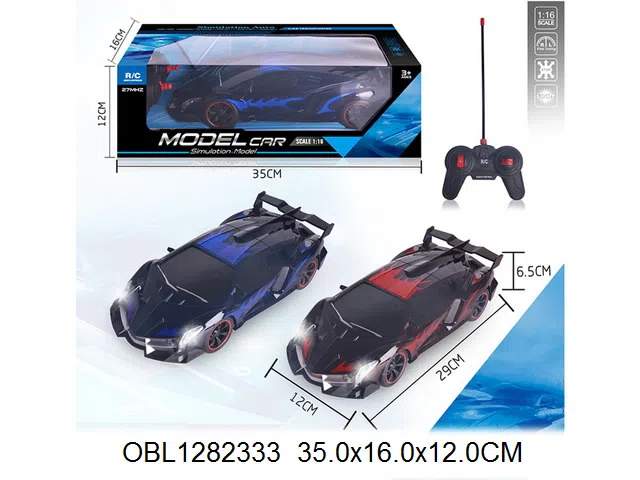 四通遥控车带灯光 车身4*AA无包电  遥控器2*AA无包电  27频率  2色混装_OBL1282333