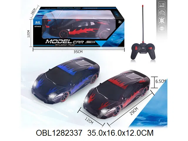 四通遥控车带灯光 车身4*AA无包电  遥控器2*AA无包电  27频率  2色混装_OBL1282337
