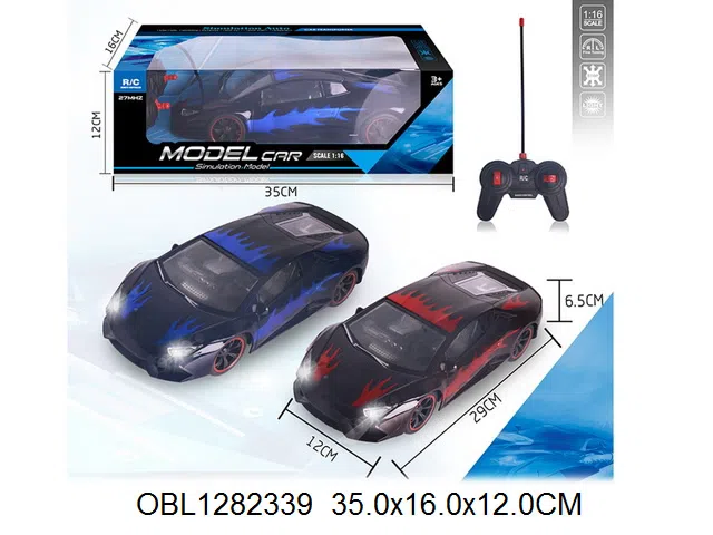 四通遥控车带灯光 车身4*AA无包电  遥控器2*AA无包电  27频率  2色混装_OBL1282339