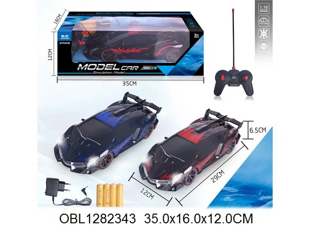 四通遥控车带灯光配充电器 车身4*AA包电  遥控器2*AA无包电  27频率  2色混装_OBL1282343