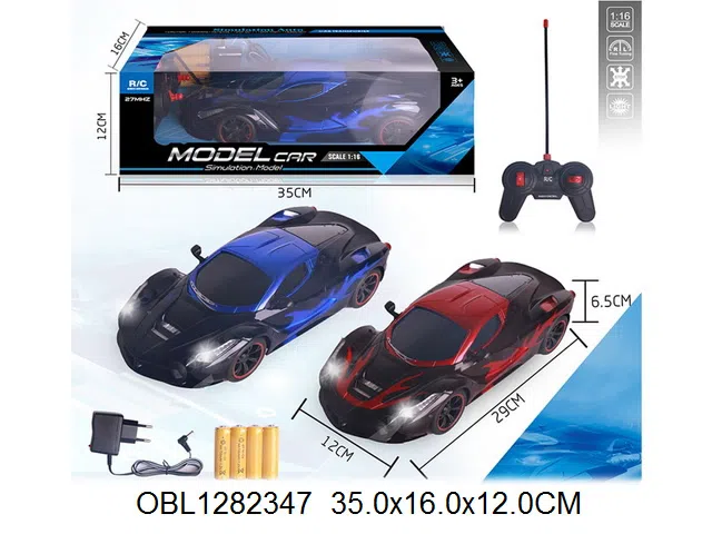 四通遥控车带灯光配充电器 车身4*AA包电  遥控器2*AA无包电  27频率  2色混装_OBL1282347