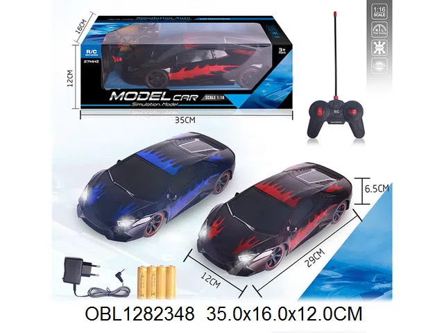 四通遥控车带灯光配充电器 车身4*AA包电  遥控器2*AA无包电  27频率  2色混装_OBL1282348