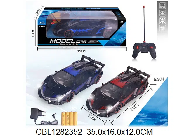 四通遥控车带灯光配充电器 车身4*AA包电  遥控器2*AA无包电  27频率  2色混装_OBL1282352