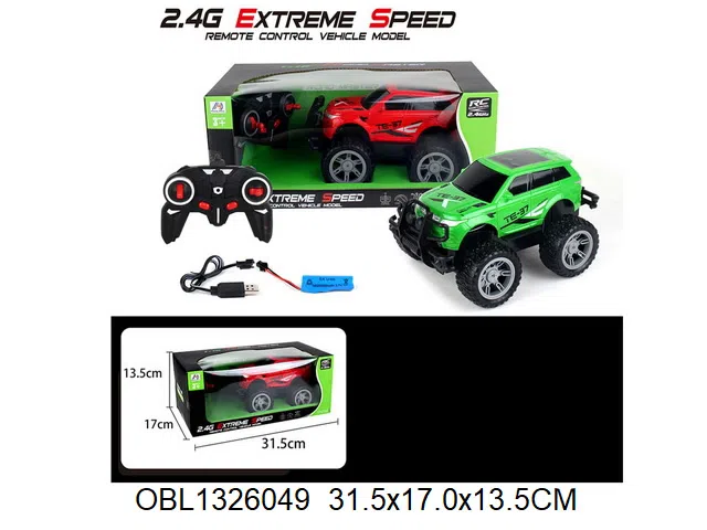 四通遥控赛车配USB线  车身1粒3.7V包电 遥控器2*AA无包电 2.4G  2色混装_OBL1326049