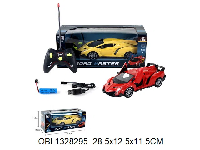 5通遥控车带灯光配USB线  一键开门  车身3.7V电池包电  遥控器2*AA无包电 27频率  2色混装_OBL1328295