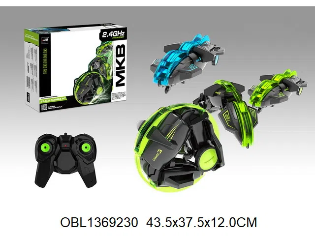 遥控圆滚车  车身4*AA无包电 遥控器2*AA无包电 2.4G  蓝 绿2色混装_OBL1369230