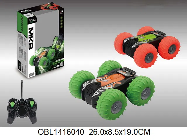 4通遥控双面车 车身4*AAA无包电 遥控器2*AA无包电 27频率  2色混装_OBL1416040