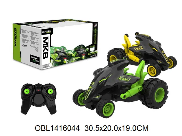 4通遥控鲨鱼车带灯光配USB线  车身6V电池组包电 遥控器2*AA包电 27频率  2色混装_OBL1416044