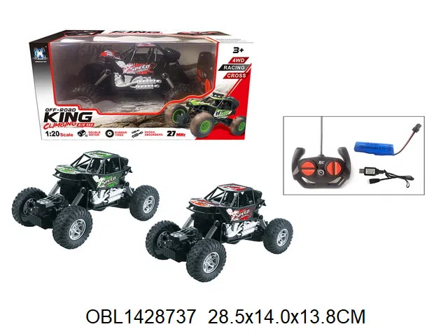 遥控越野车配USB线 车身3.7V锂电池包电 遥控器2AA无包电 27频率 2色混装_OBL1428737