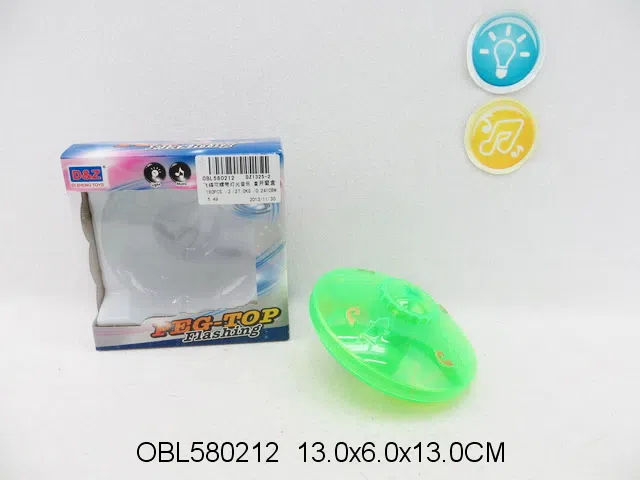 飞碟陀螺带灯光音乐 直线行走 倾斜漂移 无包电 白 蓝 绿3色混装_OBL580212