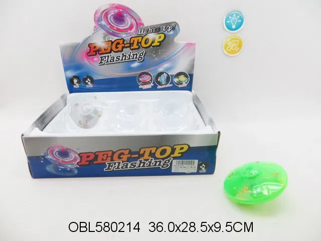 12只庄飞碟陀螺带灯光音乐 直线行走 倾斜漂移 无包电 白 蓝 绿3色混装_OBL580214