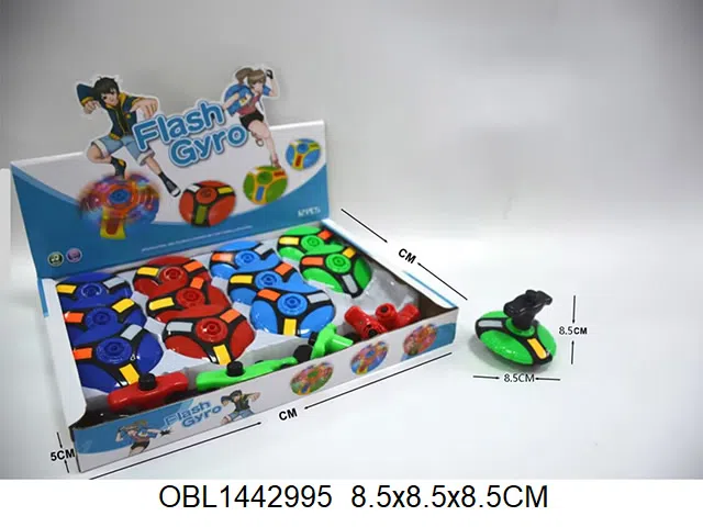 陀螺飞碟枪带灯光音乐 3*AG13包电 12个装1展示盒_OBL1442995